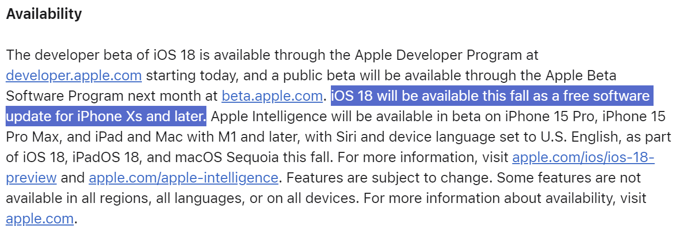 ios 18 requirements